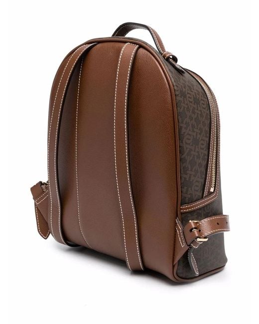 Bally Brown Daffi Monogram-Print Backpack