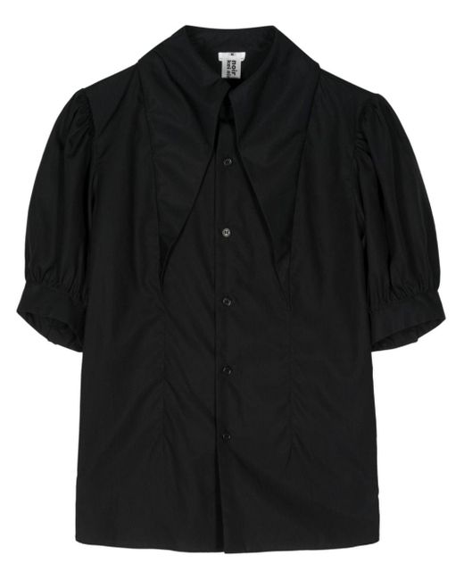 Noir Kei Ninomiya Black Short-sleeve Cotton Shirt