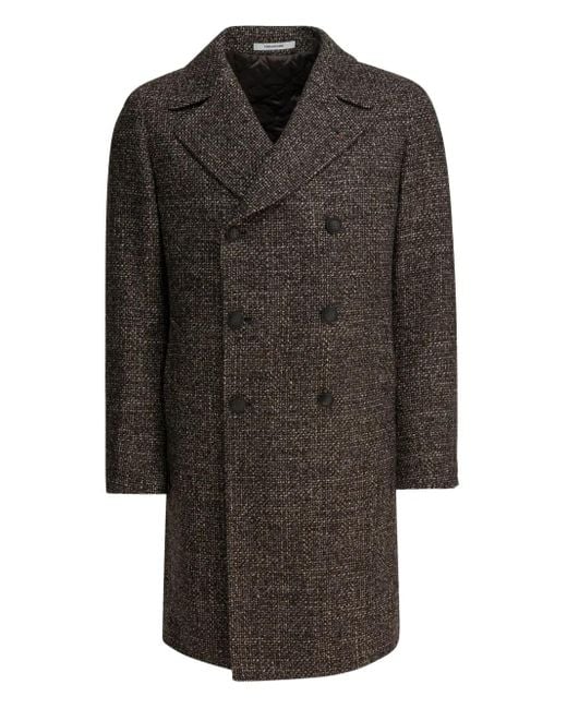 Tagliatore Gray Double-Breasted Coat for men