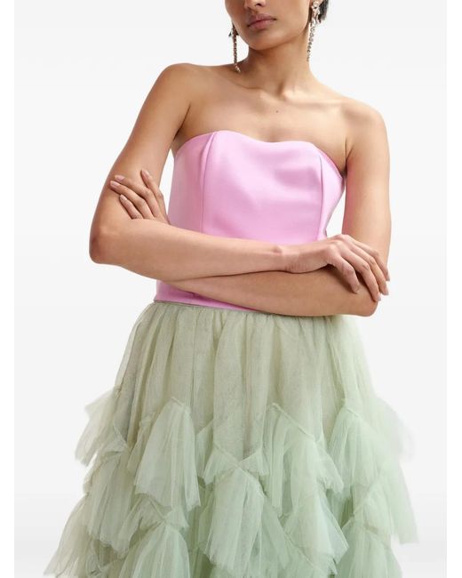 Essentiel Antwerp Pink Smocked-Back Tube Top