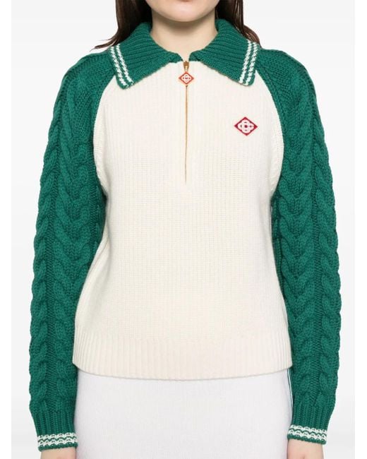 Casablanca Green Zip Fastening Jumper