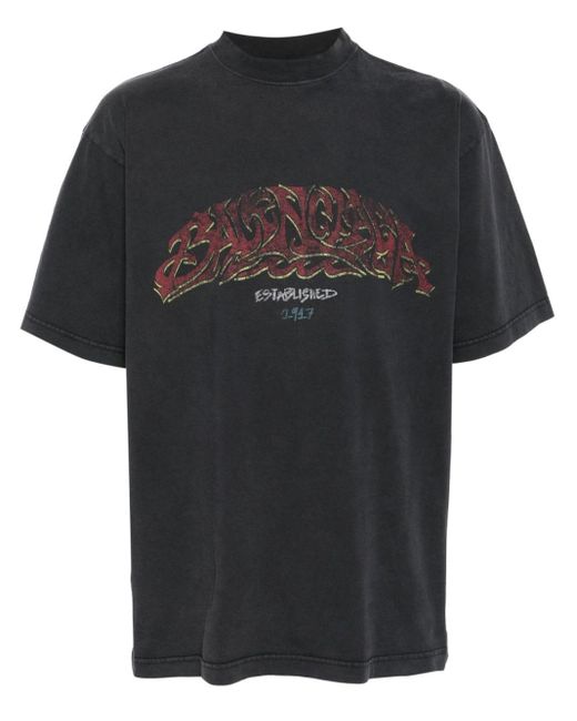 Balenciaga T-shirt Met Logoprint in het Black voor heren