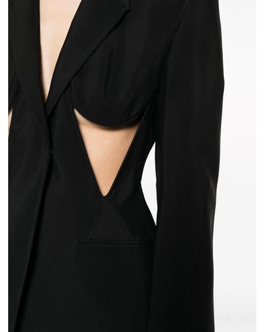 Mugler Black Cut-out Structured Blazer