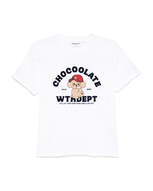 Chocoolate White Printed T-Shirt