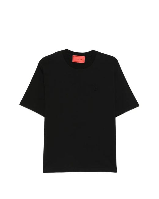 Vision Of Super Black Crew-Neck Embossed T-Shirt for men