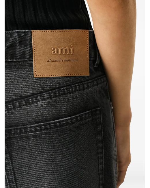 AMI Gray Cotton Large Fit Jeans
