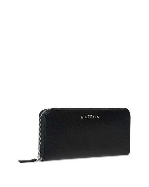 John Richmond Black Logo Zip Wallet