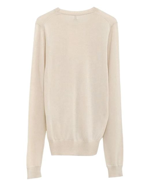 Totême  White Knitted Crew-Neck Jumper