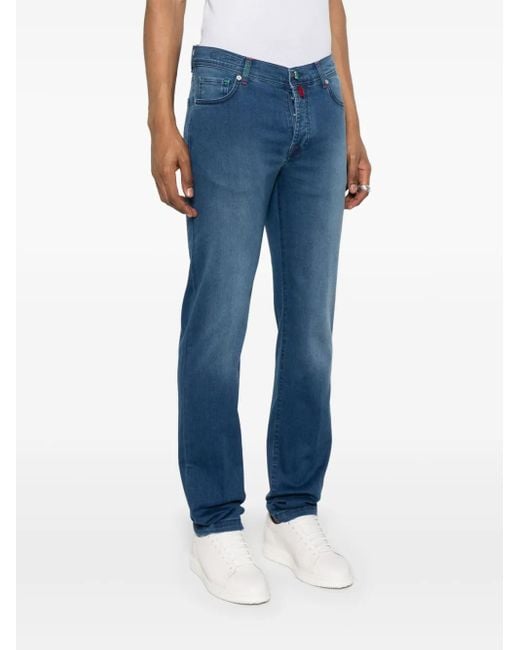 Kiton Blue Logo-Patch Jeans for men