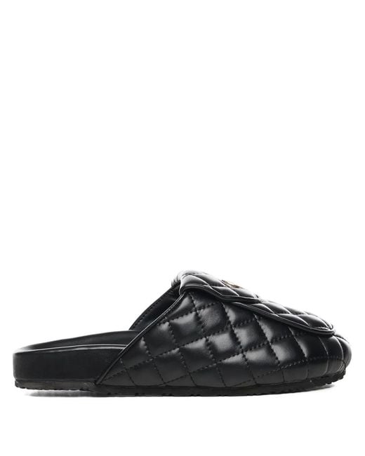 V73 Black Keira Quilted Mules