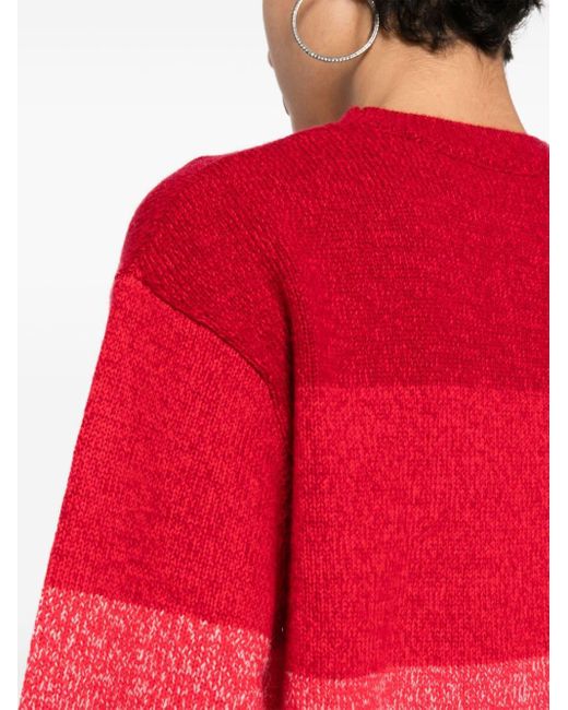 Ba&sh Red Candy Striped Cashmere Jumper