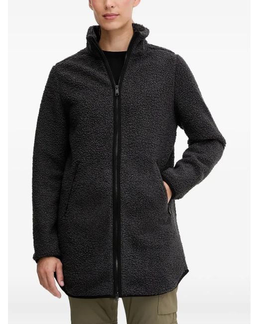 Jack Wolfskin Black High Curl Zip-fastening Coat