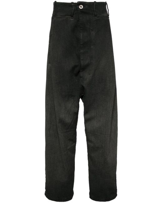 Boris Bidjan Saberi Black Flap-Pocket Cotton-Blend Trousers for men