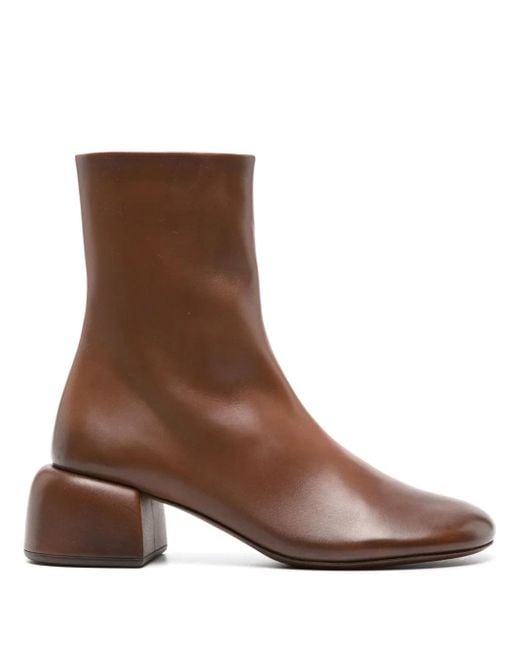 Marsèll Brown 50Mm Basata Leather Ankle Boots