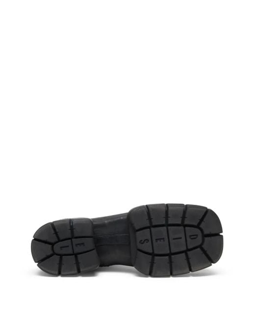 DIESEL Black D-Tex-Oiled Leather Boots for men