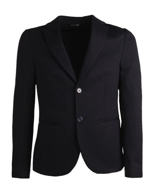 Daniele Alessandrini Strukturierter Tim Nido D'Ape Blazer mit zwei Knöpfen in Black für Herren