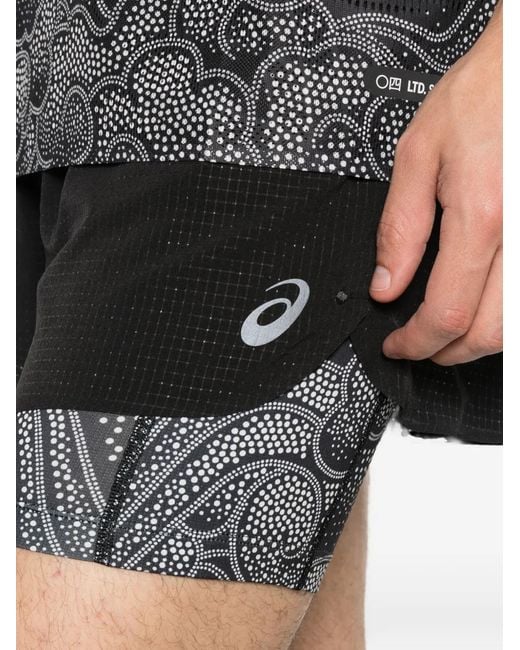 Asics Black Layered Running Shorts for men