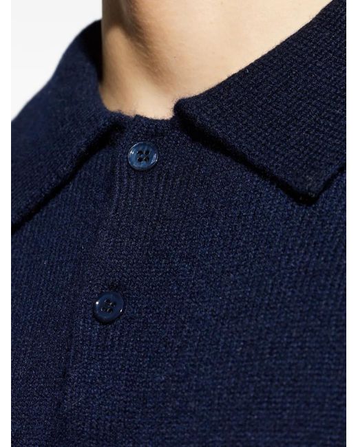 Lisa Yang Blue Buttoned Polo Shirt for men
