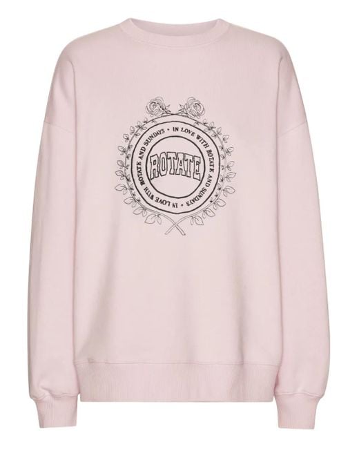 Felpa Con Logo Ricamato di ROTATE BIRGER CHRISTENSEN in Pink