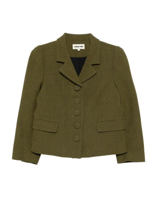 ShuShu/Tong Green Button-Down Lapel Jacket