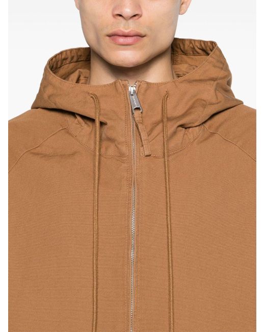 Carhartt Brown Madock Canvas Hooded Jacket for men