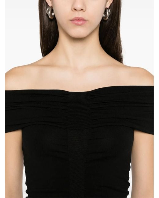 Alexander Wang Black Off-Shoulder Mini Dress