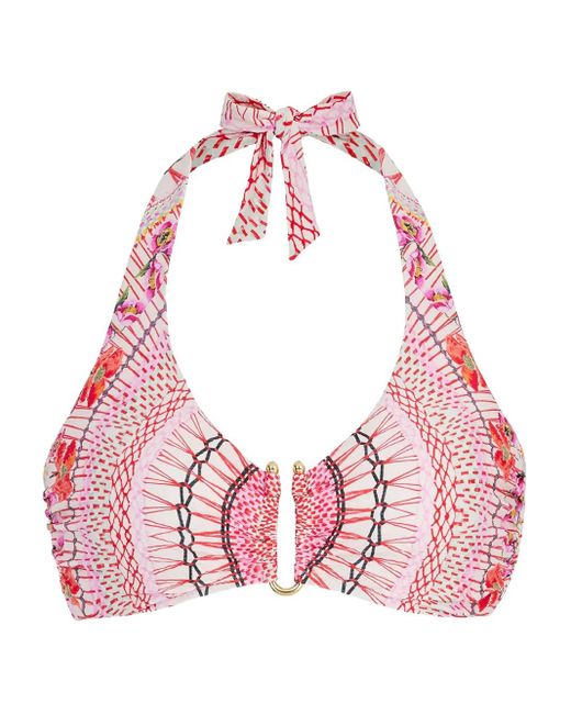 Temperley London Pomegranate ホルターネック ビキニトップ Pink