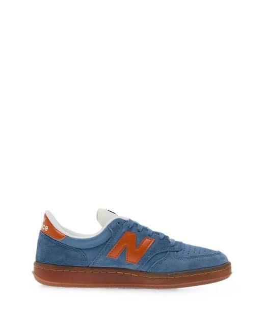 New Balance Blue T500 Logo-Patch Sneakers
