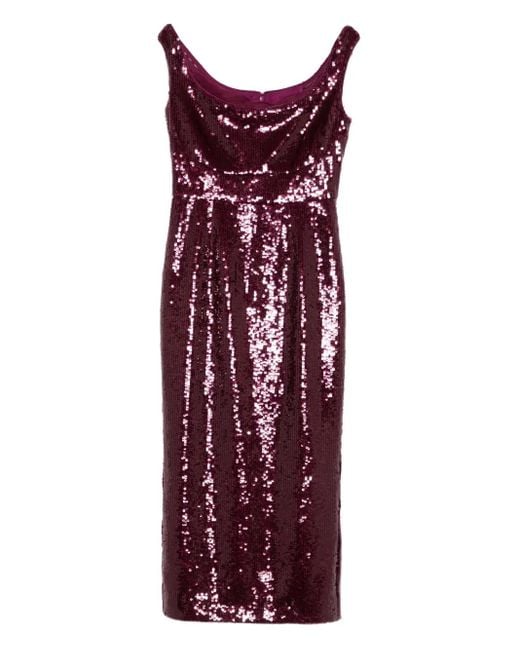 Roland Mouret スパンコール ノースリーブドレス Purple