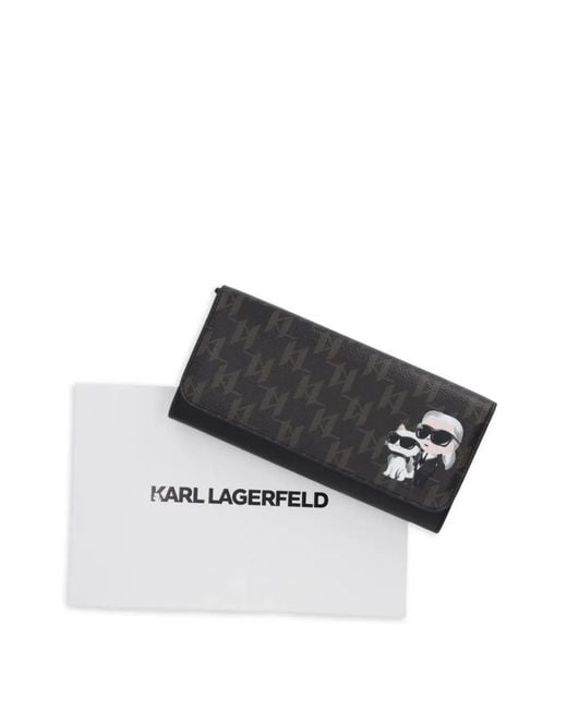 Karl Lagerfeld Gray Ikon Monogram Wallet