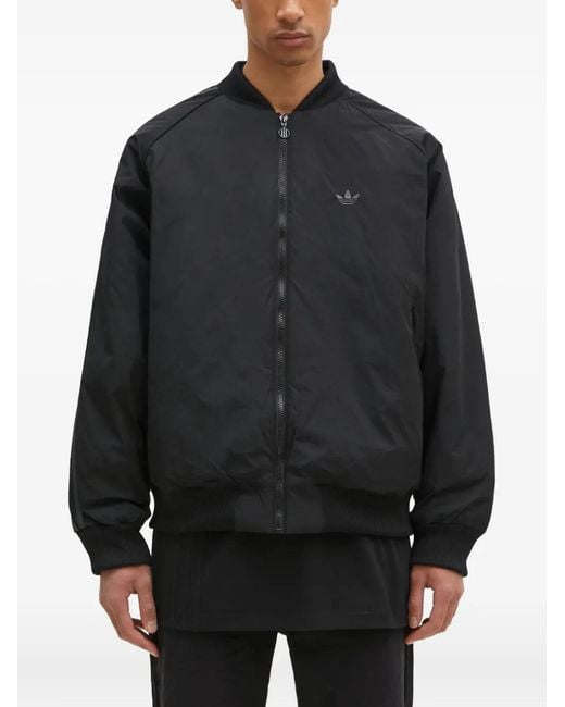 Adidas Black Zip-Up Bomber Jacket for men