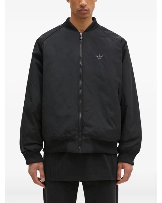 メンズ Adidas ジップアップ ボンバージャケット Black