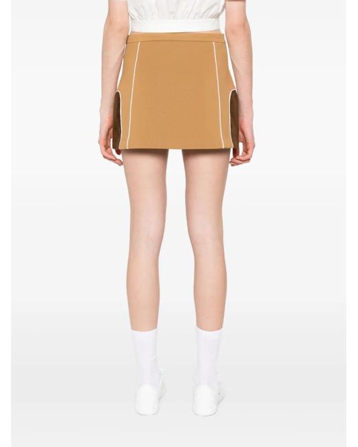Casablanca Natural Chenille Panelled Mini Skirt
