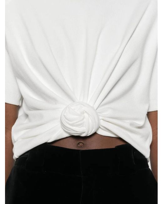 Magda Butrym White Cropped T-Shirt