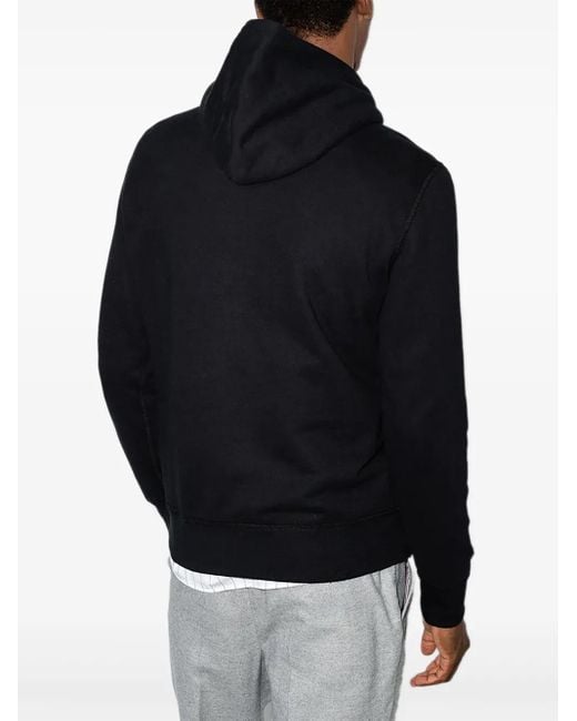 Polo Ralph Lauren Black Embroidered Logo Hooded Sweatshirt for men