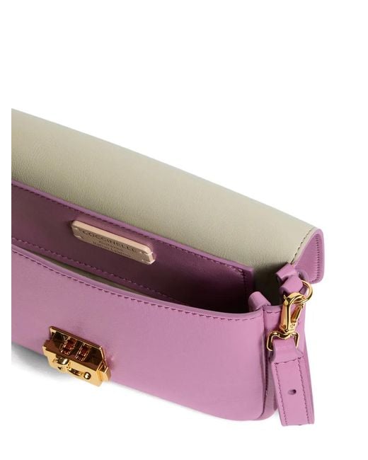 Coccinelle Purple Mini Lock-Fastening Shoulder Bag