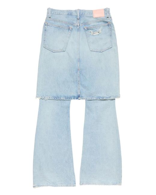 Acne Gerafelde Jeans in het Blue