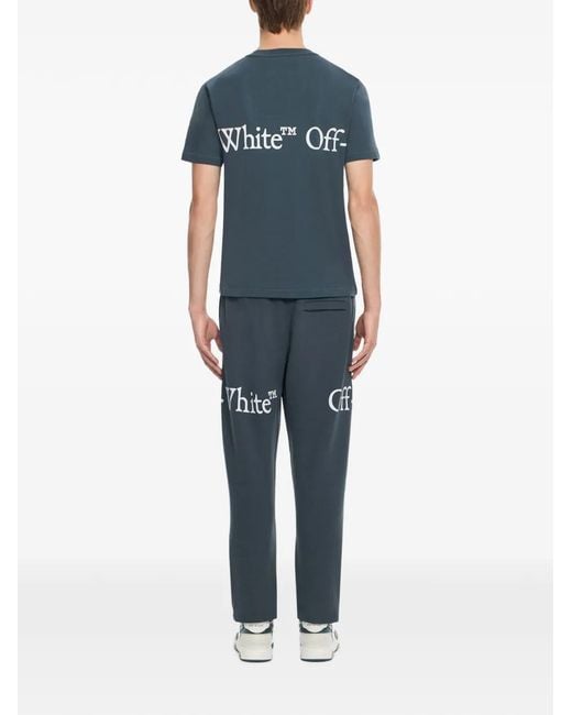 Off-White c/o Virgil Abloh Blue Bookish Scarf Short Sleeve T-Shirt for men