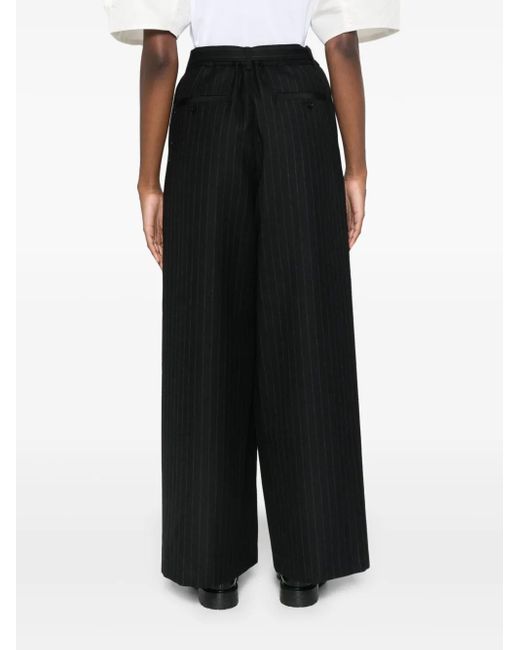 Sacai Black Pinstriped Palazzo Pants