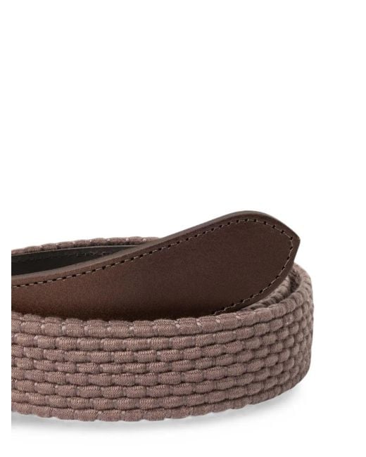 Hackett Brown Parachute Braided Leather-Trim Belt for men