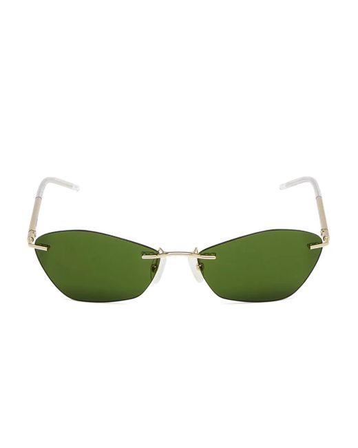 メンズ Alexander McQueen キャットアイ サングラス Green