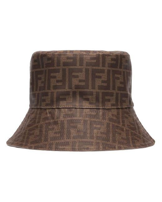 Fendi Brown Reversible Ff Bucket Hat for men