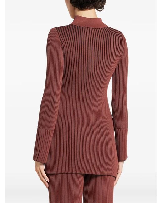 Simon Miller Red Palo Ribbed Buttoned Shirt