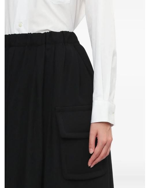 Comme des Garçons Black Pleated Midi Skirt