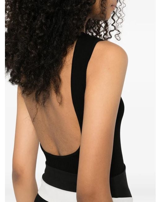 A.M.G Black Ribbed Bodysuit