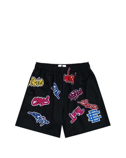 Eric Emanuel White Matty Boy Ee Graphic-Print Mesh Shorts for men