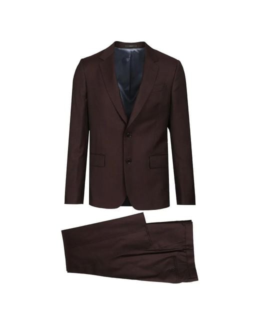 Paul Smith Brown Single-Breasted Suit for men