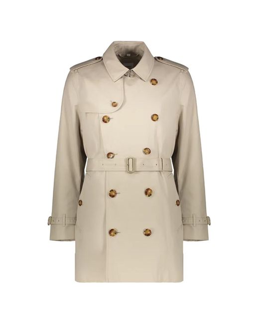 Burberry Natural Double-Breasted Belted Trench Coat for men