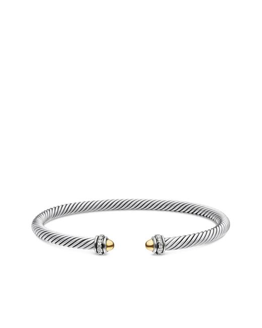 David Yurman Multicolor 18Kt And Sterling Classic Cable Diamond Bracelet (4Mm)