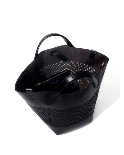 Proenza Schouler Black Große PS1 Handtasche aus perforiertem Leder